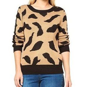 G by Giuliana Abstract Animal Print Sweater 801-776 Sandlewood Medium